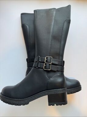 G.C. Shoes Women's Jonah Lug Sole Block Heel Knee High Boots